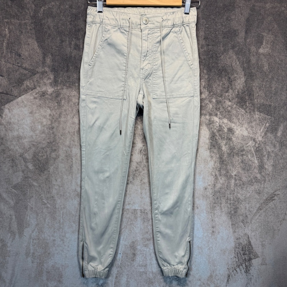 American Eagle Joggers Womens 4 Gray Cotton Blend Super Stretch Skinny Ankle Zip